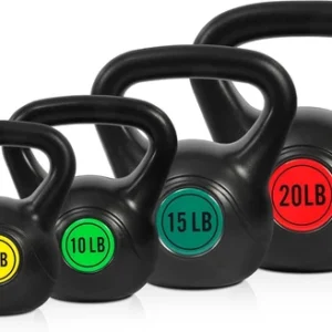 Wide Grip 3-Piece or 4-Piece Kettlebell Exercise Fitness Weight Set, Include 5 L