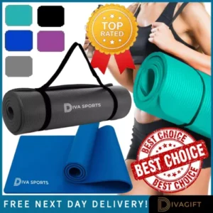 YOGA MAT 15MM THICK GYM EXERCISE FITNESS PILATES WORKOUT MAT NON-SLIP 60x185CM