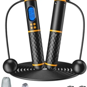 Smart Jump Rope, Fitness Skipping Rope with Weight/Lap/Time/Calorie Record, Adju